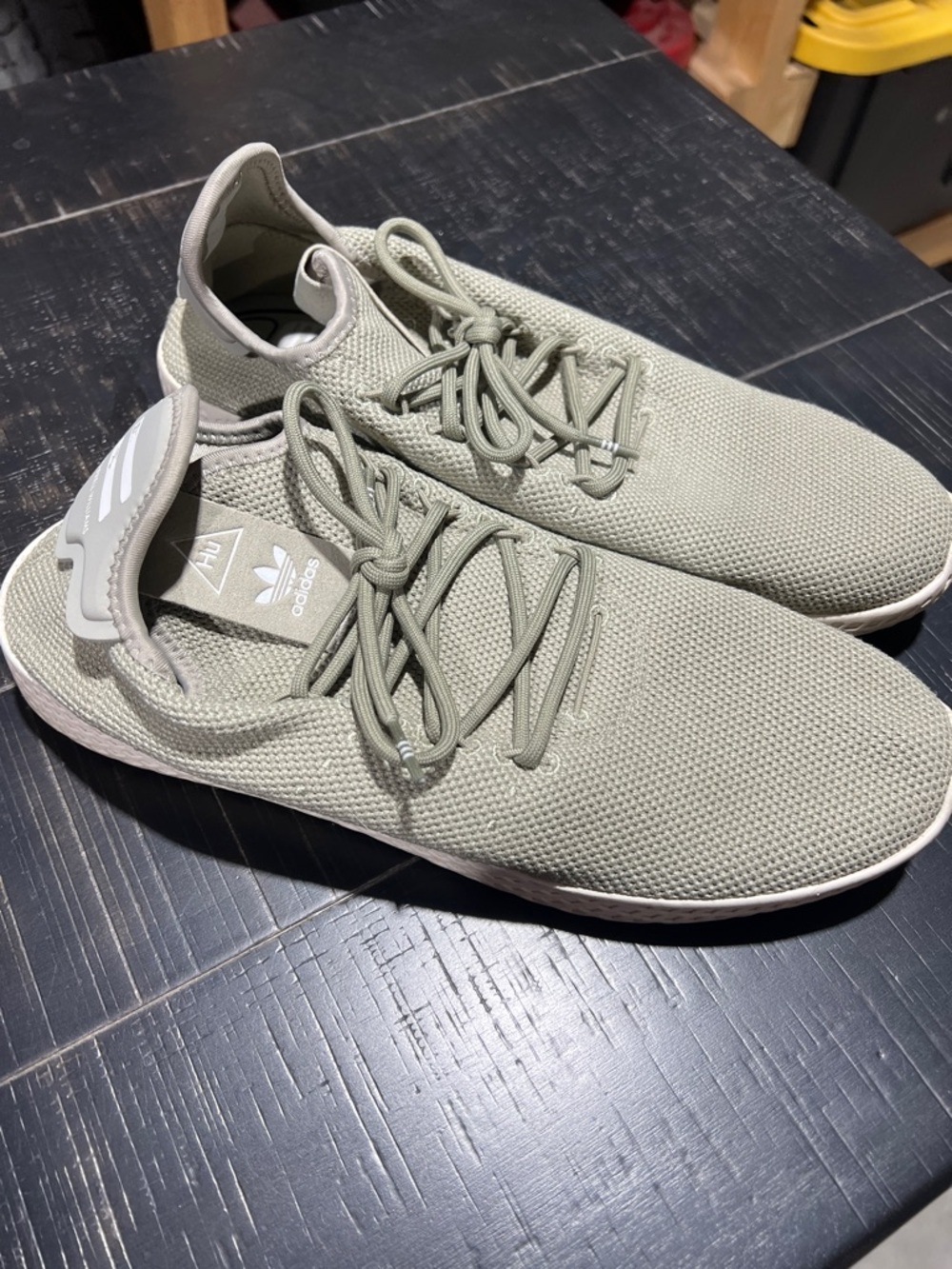 adidas Men’s Knit Lace-Up Sneakers — Sage